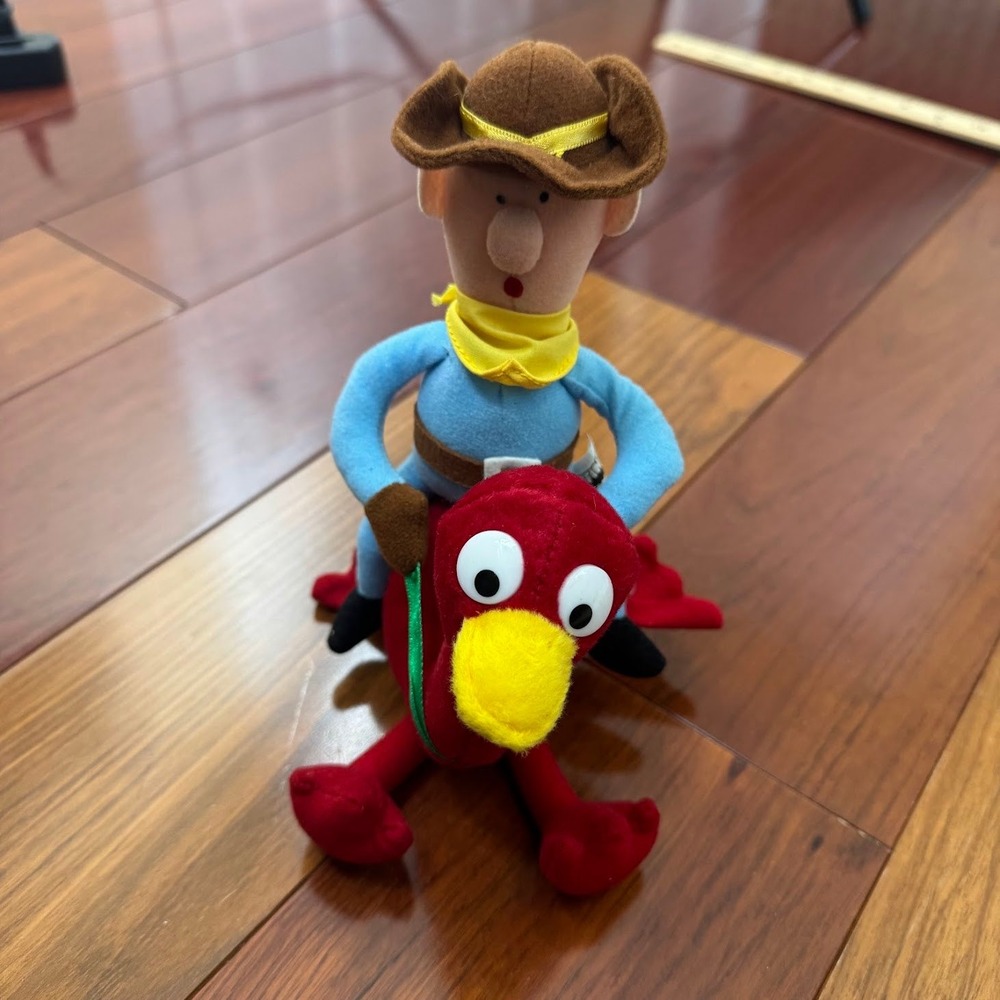 Vintage 1999 Stuffins Rudolph Island of Misfit‎ Toys Cowboy On Ostrich Plush Toy